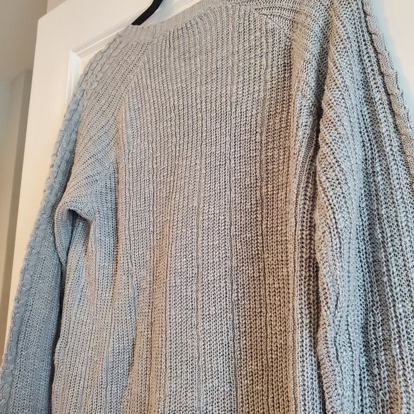 Grey sweater with braid detail on sleeves Pink Republic Size Large - Picture 5 of 10